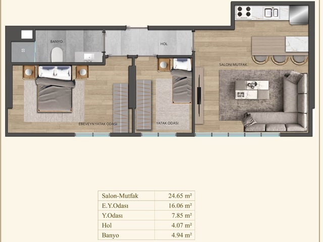 NK GEDİK CENTER MALTEPE PROJESI 2+1 79M2 SATILIK DAIRE