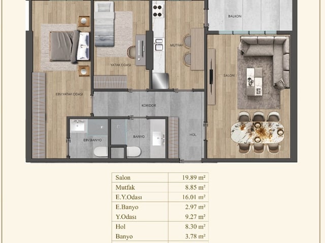 NK GEDİK CENTER MALTEPE PROJESI 2+1 105M2 BALKONLU SATILIK DAIRE