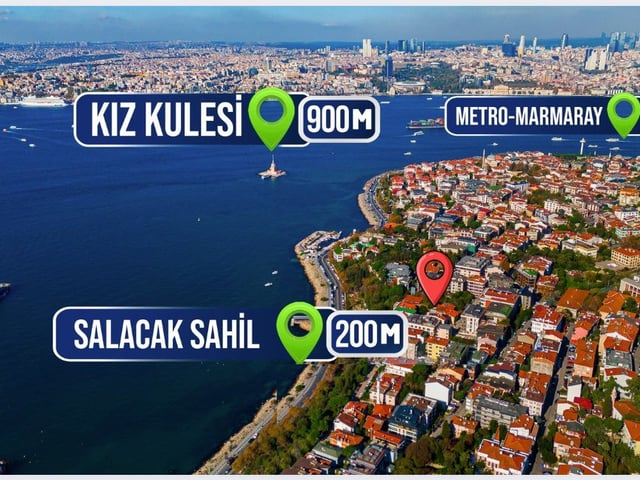 SALACAK'TA DENİZE 1. BİNADA LÜKS 2+1 SATILIK DAİRE