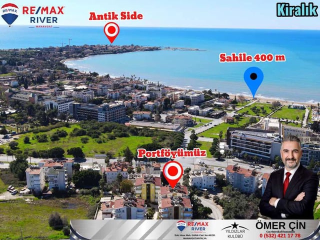 SİDE’DE DENİZ VE SİDE MANZARALI HAVUZLU EŞYALI SİTE İÇİ KİRALIK 2+1 DAİRE
