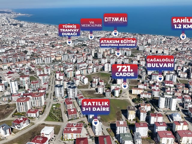ATAKUM MEVLANA MAH. SATILIK 3+1 DAİRE