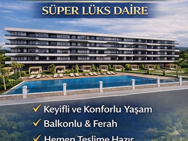 AYVALIK GRANDE PROJESINDE HAVUZ VE PEYZAJ MANZARALI SÜPER LÜKS DAIRE