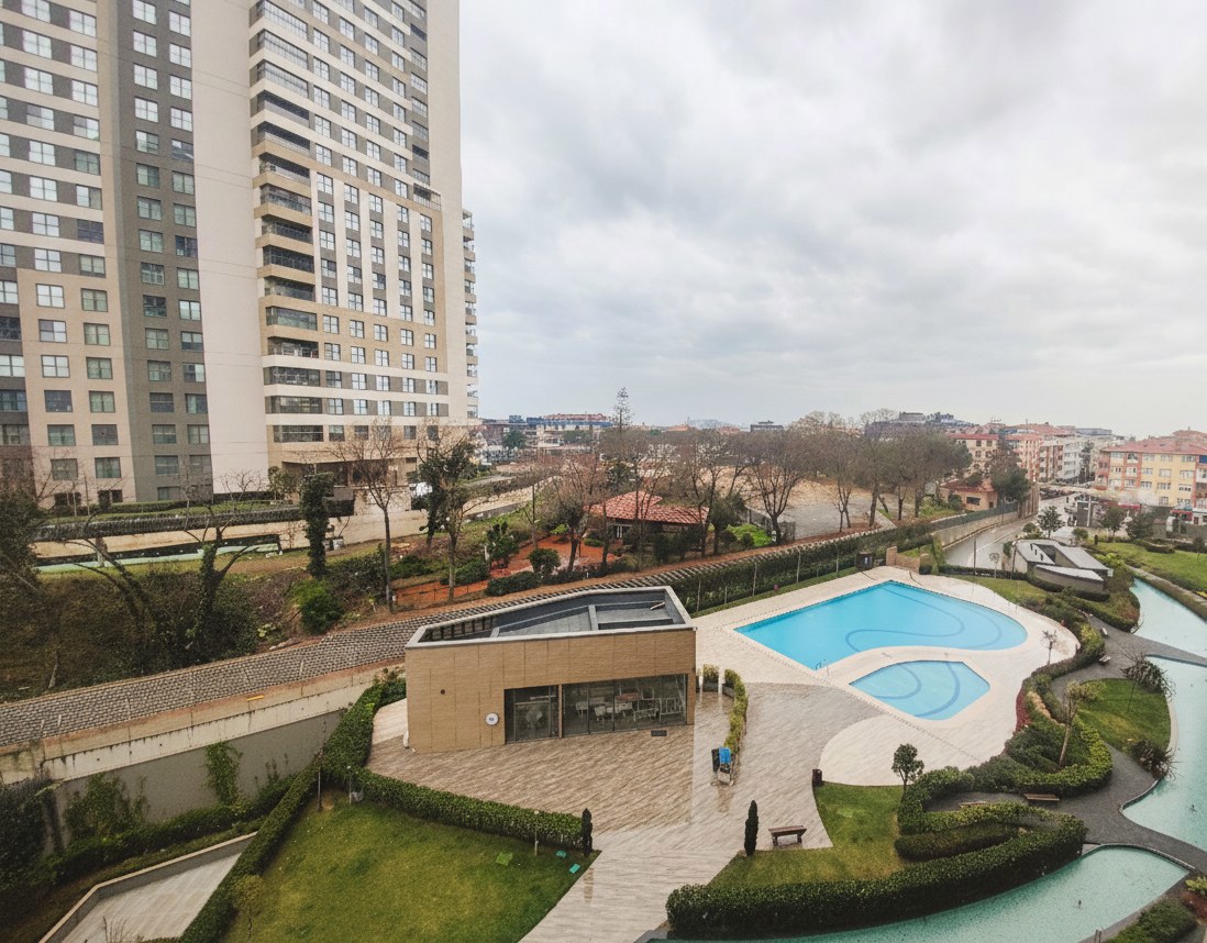 NİDAPARK KÜÇÜKYALI KINALI ETABINDA - 3 CEPHESİ AÇIK 3+1 HAVUZ, ŞEHIR, PEYZAJ MANZARALI