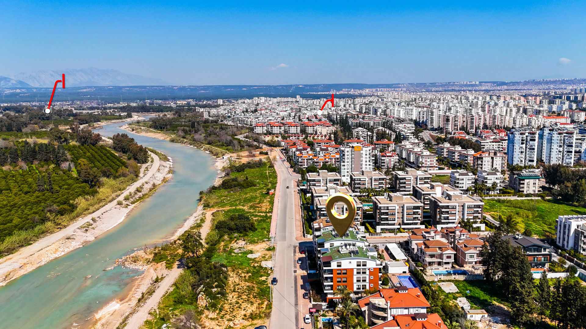 KONYAALTI KONAKLAR'DA EŞYALI, BOĞAÇAY MANZARALI 3+1 DAIRE