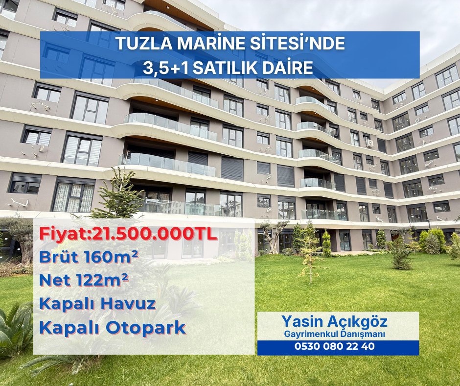 TUZLA 360 MARINE SATILIK 3,5+1 DAIRE 160M² PEYZAJ CEPHE