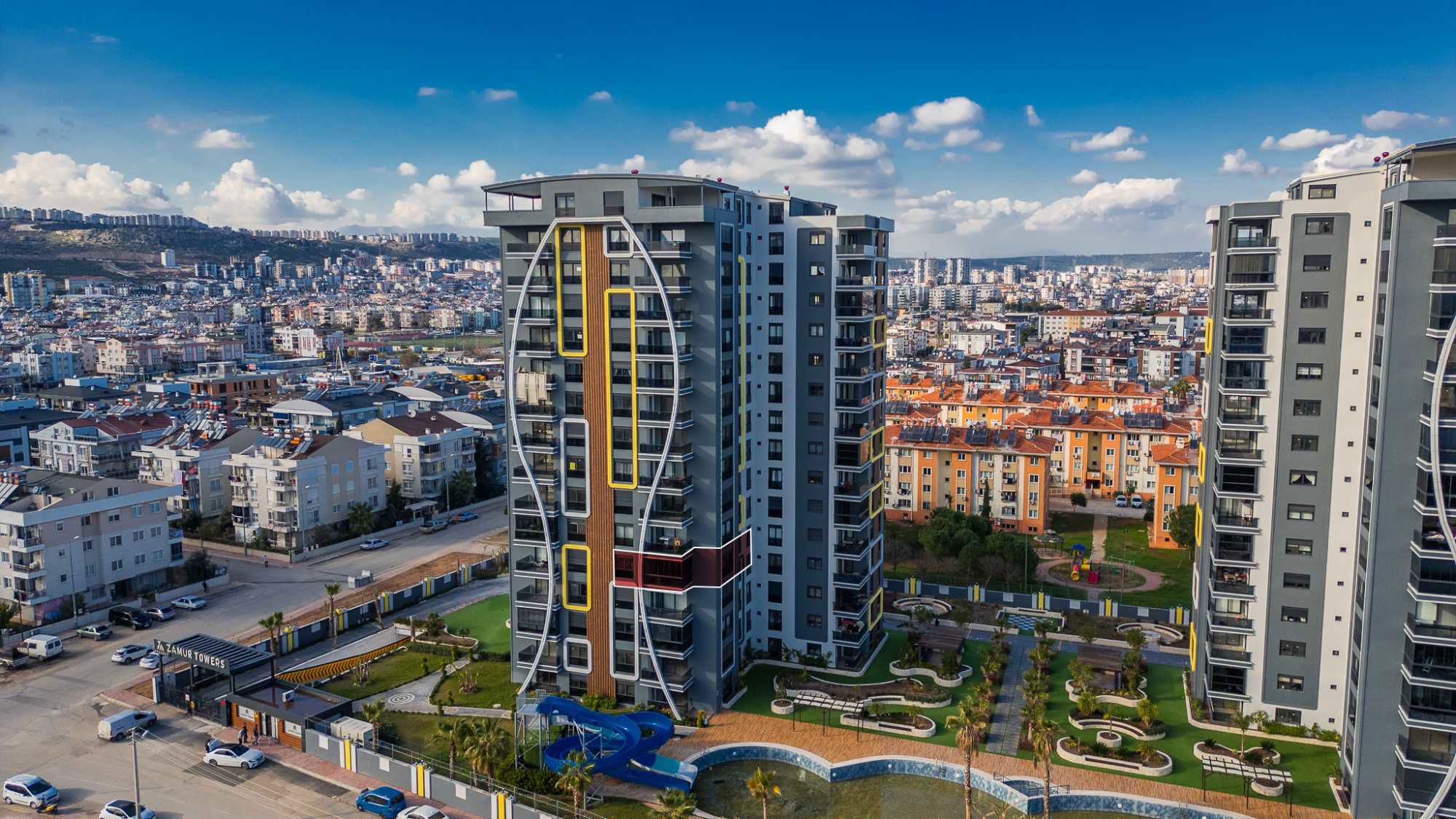 ZAMUR TOWERS'DA HAVUZ CEPHELI, KAPALI OTOPARKLI 3+1 LÜKS DAIRE